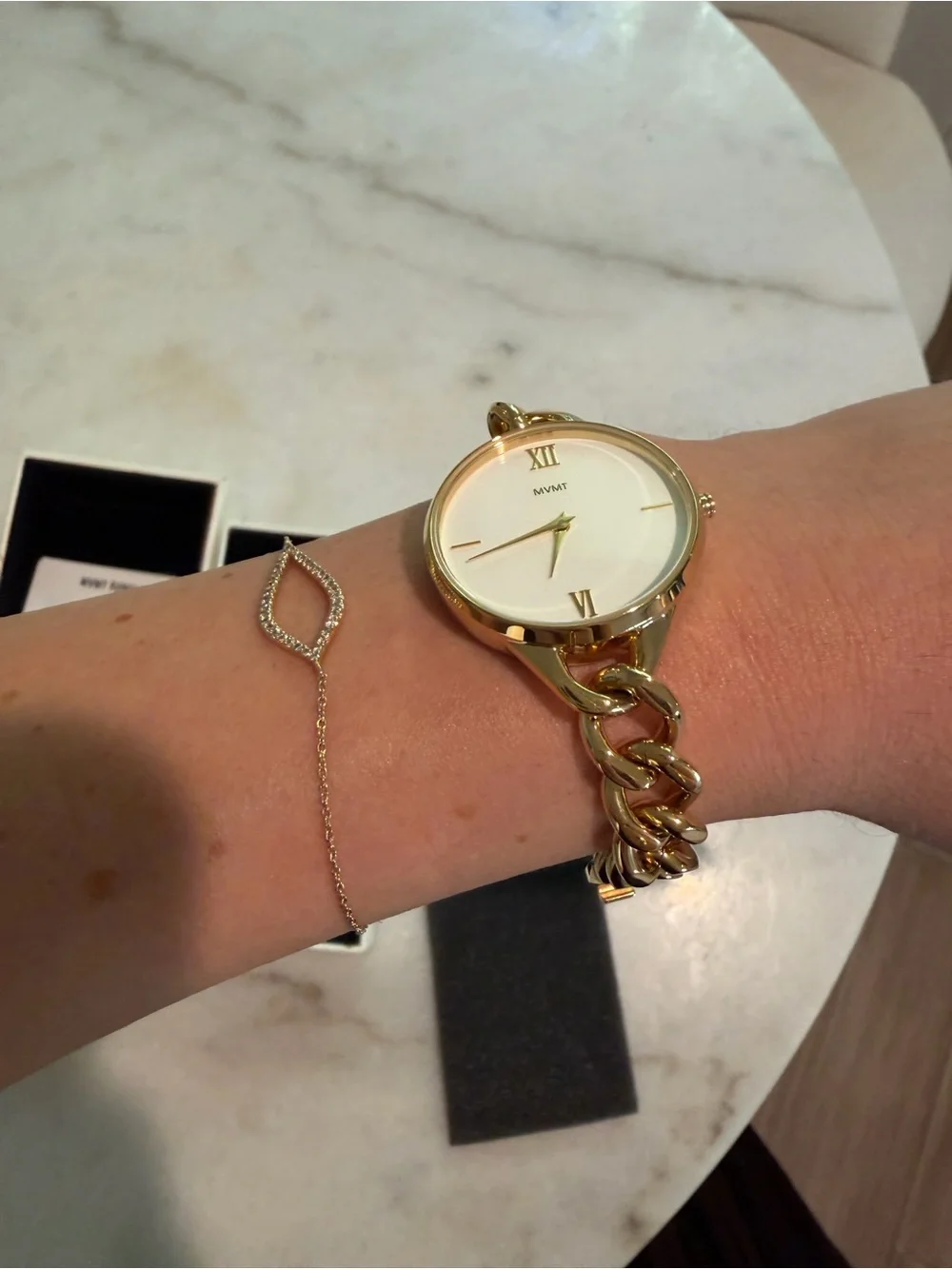 MVMT Gold Gala Chain Bracelet Watch